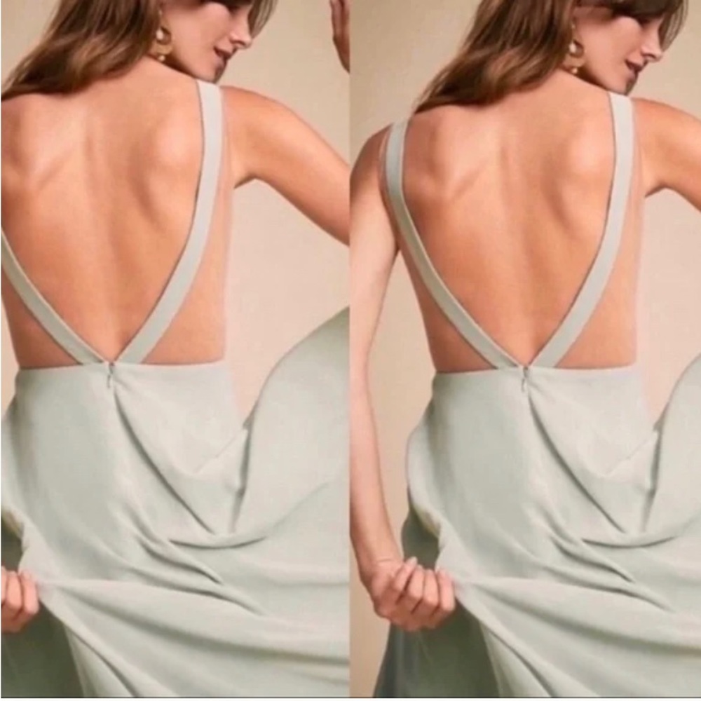 NWT Jenny Yoo morning mist luxe chiffon dress size 6